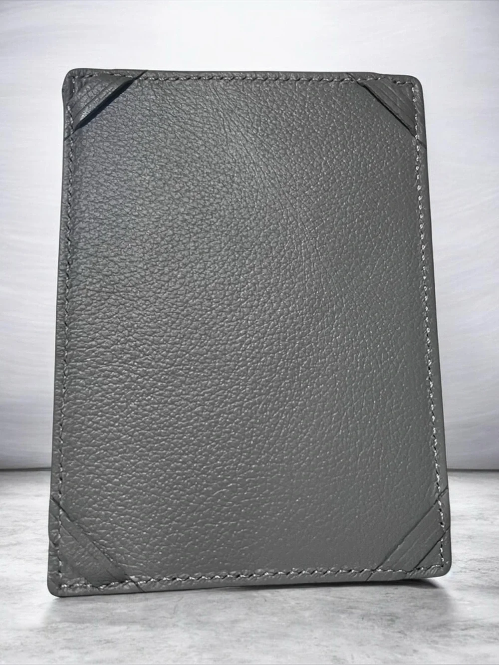 Authentic The Peninsula Paris Grey Pebbled Leather Travel Card Case